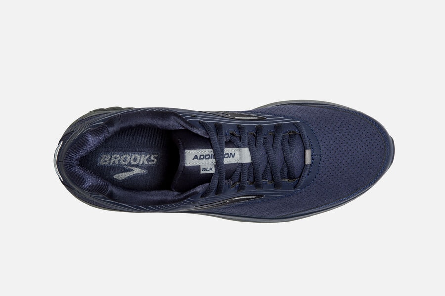 Brooks Addiction Walker Suede Running Shoes Mens Navy 873946-SLU